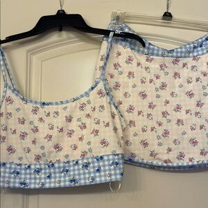 Floral Blue and White Women's Skort